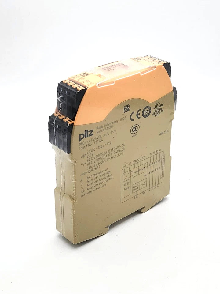 Pilz 751104 PNOZ s4 C Sicherheitsschaltgerät 24VDC 3 n/o 1 n/c sealed safety relay new