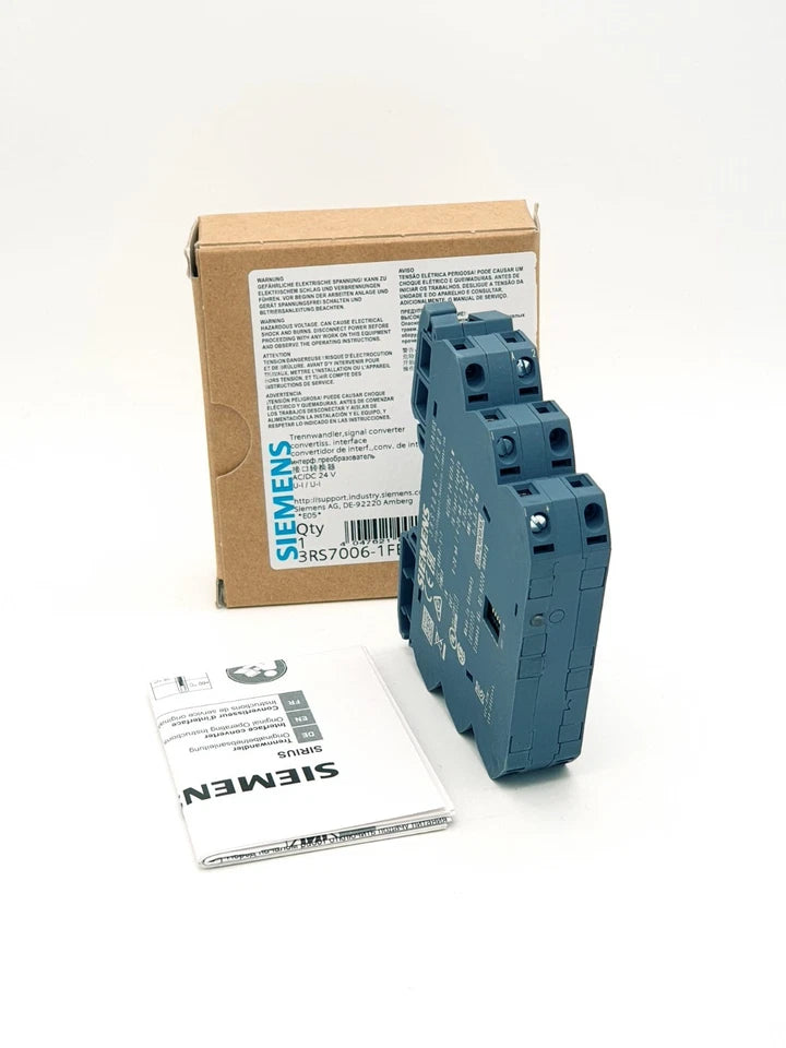Siemens 3RS7006-1FE00 Trennwandler AC/DC 24 V, 3-Wege-Trennung Eingang: 0-60 mV with packaging and manual.