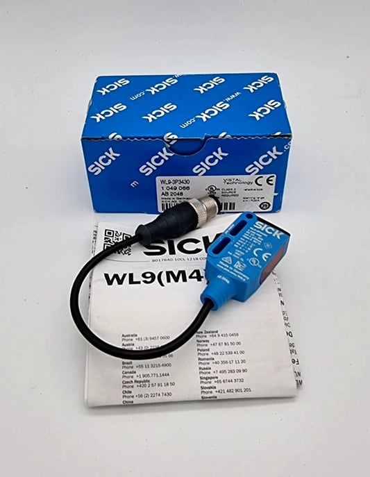 Sick 1049066 WL9-3P3430 Reflexions-Lichtschranke mit Verpackung und Kabel, neu und originalverpackt von SICK AG.