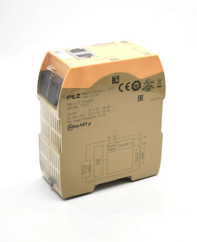 Pilz 772122 PNOZ m EF SafetyNET Kleinsteuerungen PNOZmulti 2 | sealed extension module front view with technical labels