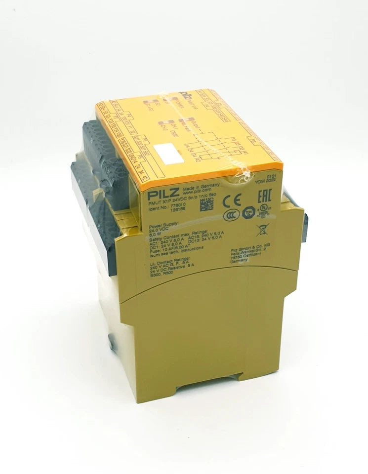 Pilz 778010 PMUT X1P Sicherheitsschaltgerät 24VDC 3n/o 1n/c 5so | sealed, shown in original packaging.