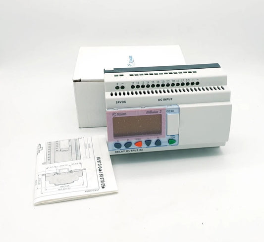 Crouzet 88970051 Millenium 3 Logikmodul CD20 24VDC new in box with manual, compact-SPS for automation control.