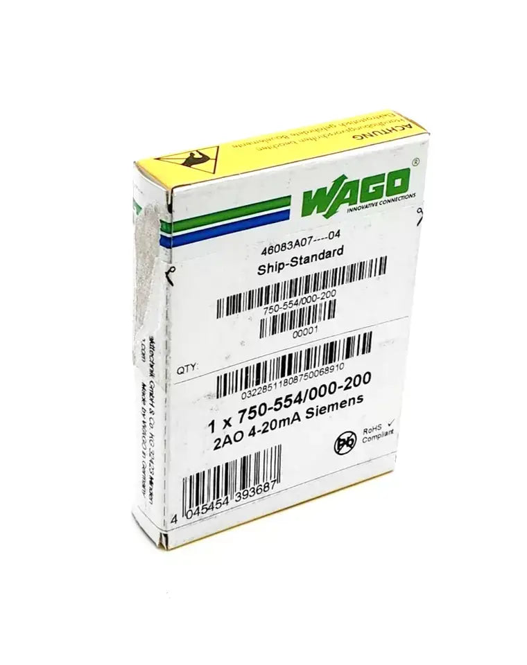 Wago 750-554/000-200 2-Kanal-Analogausgang 4 … 20 mA 2AO sealed packaging