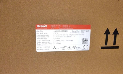 Label on box of Beckhoff AX5103-0000-0200 Digital Kompakt Servoverstärker 1-kanalig | sealed