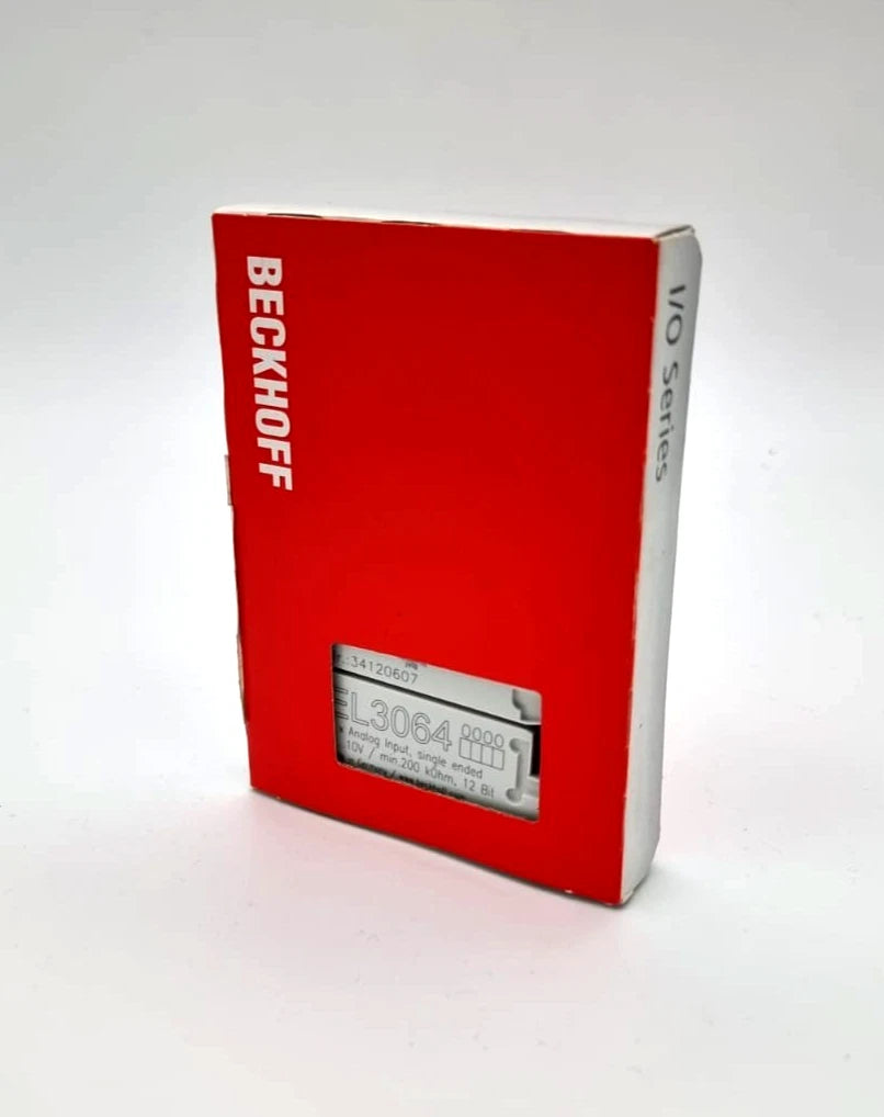 Beckhoff EL3064 EtherCAT-Klemme 4-Kanal-Analog-Eingang Spannung | sealed in original packaging, red and white box.