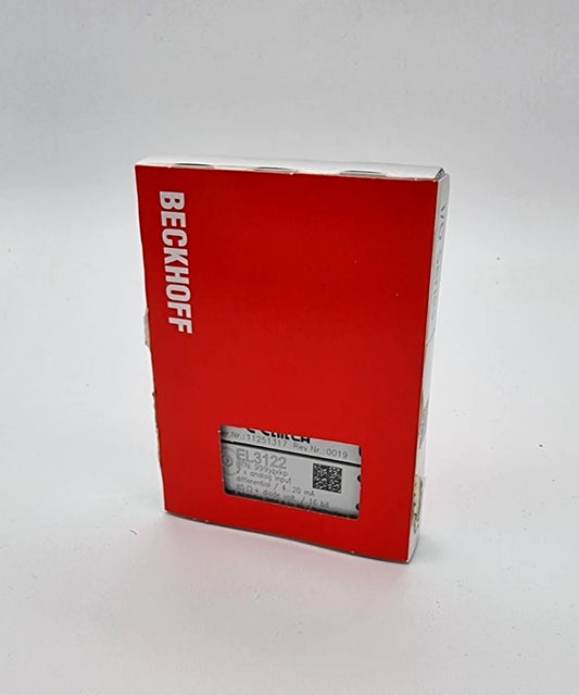 Box of Beckhoff EL3122 EtherCAT-Klemme 2-Kanal-Analog-Eingang Strom | sealed, new and unopened packaging shown