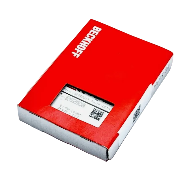 Beckhoff ES2008 wird zur Ansteuerung digitaler Aktoren (z. B. Ventile, Schütze, Meldeleuchten) in EtherCAT-Systemen eingesetzt.