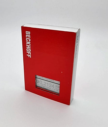 Verpackung der Beckhoff KL2124 Busklemme 4-Kanal-Digital-Ausgang 5 V DC 20 mA in roter Box.