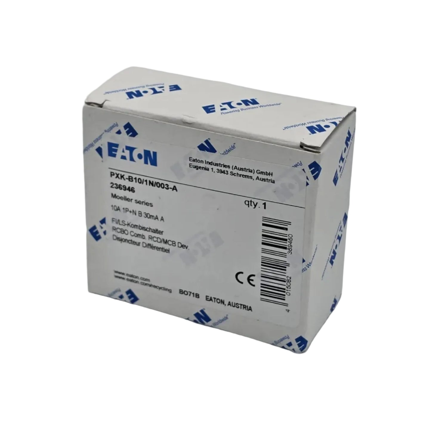 Eaton PXK-B10/1N/003-A (236946) ist ein kombinierter Fehlerstrom- und Leitungsschutzschalter (RCBO) aus der xPole-Serie.