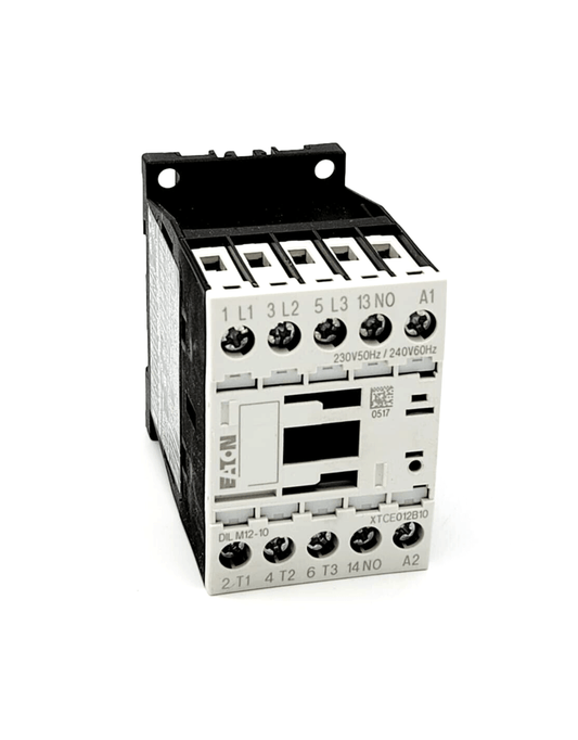 Eaton 276830 DILM12-10 Leistungsschütz 3-polig 230V50HZ 240V60HZ, AC relay component front view.