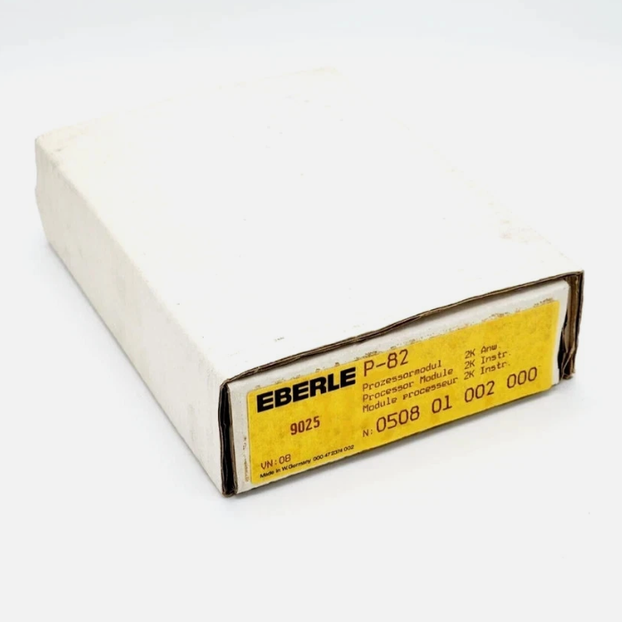 Eberle P-82 Prozessormodul 050801002000 wird als zentrale CPU-Einheit in Steuerungs- und Regelgeräten verwendet. Typische Anwendungen: Gebäudeautomation, Heizungs- und Lüftungssteuerung, industrielle Prozesssteuerungen, Ersatzteilservice.