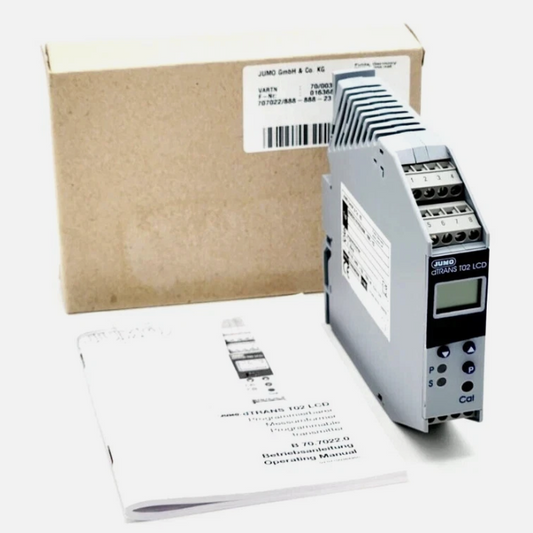 JUMO dTRANS T02 Messumformer 707022/888-888-23 wird zur Signalumwandlung von Temperatursensoren eingesetzt.