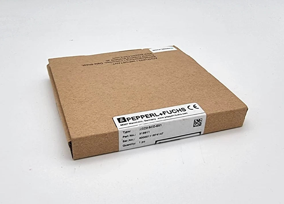 Pepperl+Fuchs 316911 KCD2-SCD-EX1 SMART-Ausgangstreiber packaging box, new and unopened, showcasing model and specifications.