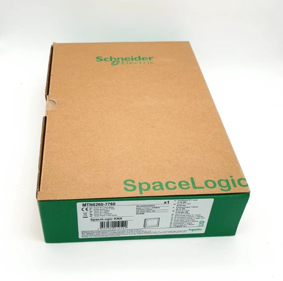 Schneider Electric MTN6260-7760 Touch IP7 schwarz SpaceLogic KNX packaging, new and sealed in box.