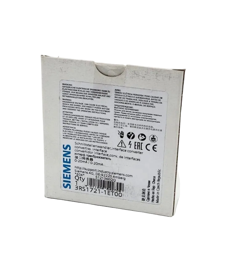 Siemens 3RS1721-1ET00 Schnittstellenwandler Passivtrenner 1-kanalig Verpackung, neu und originalverpackt, technische Details sichtbar