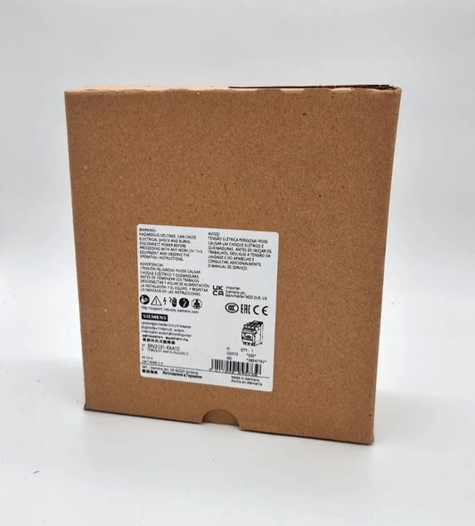 Packaging box for Siemens 3RV2031-4XA10 Leistungsschalter 59A, showing specifications and part number 3RV2031-4XA10 printed on label.