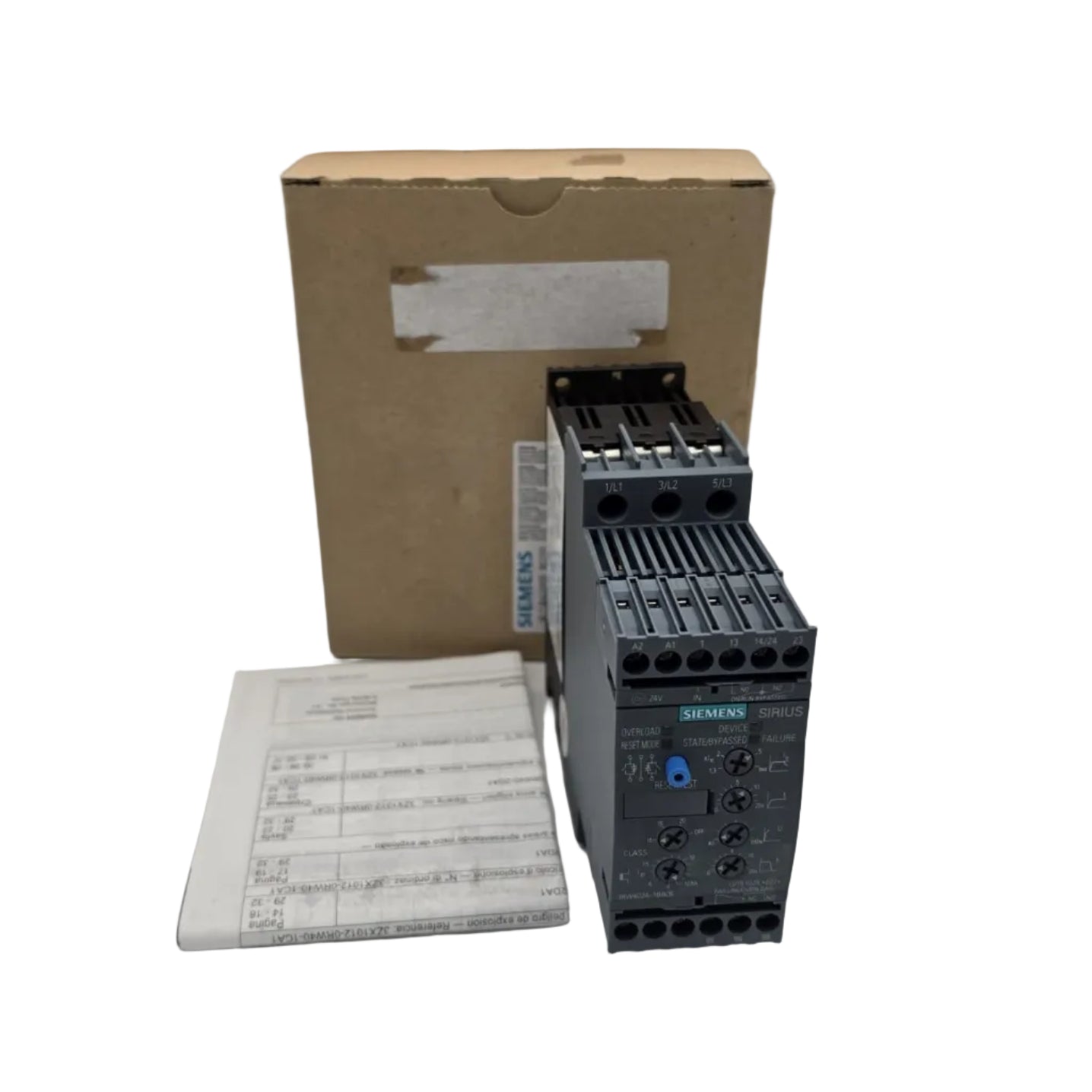 Der Siemens SIRIUS Sanftstarter 3RW4024-1BB05 ist eine kompakte und zuverlässige Lösung zum sanften Starten und Stoppen von Drehstrommotoren.

