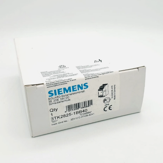 Siemens SIRIUS 3TK2825-1BB40 Sicherheitsschaltgerät ist für den Einsatz in Maschinenbau, Anlagenautomatisierung, Fertigung und Prozessindustrie vorgesehen.