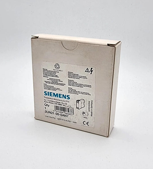 Siemens 3UN2100-0AN7 Kaltleiter-Auslösegerät 1S+1OE AC 220...240V packaging box, new and sealed, part of the SIRIUS 3UN2 series.