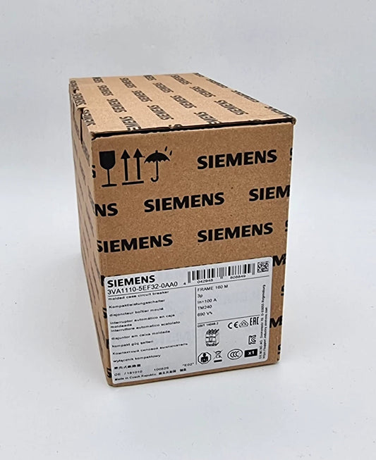 Siemens 3VA1110-5EF32-0AA0 Leistungsschalter 100A originalverpackt, 3-polig, IEC Frame 160.