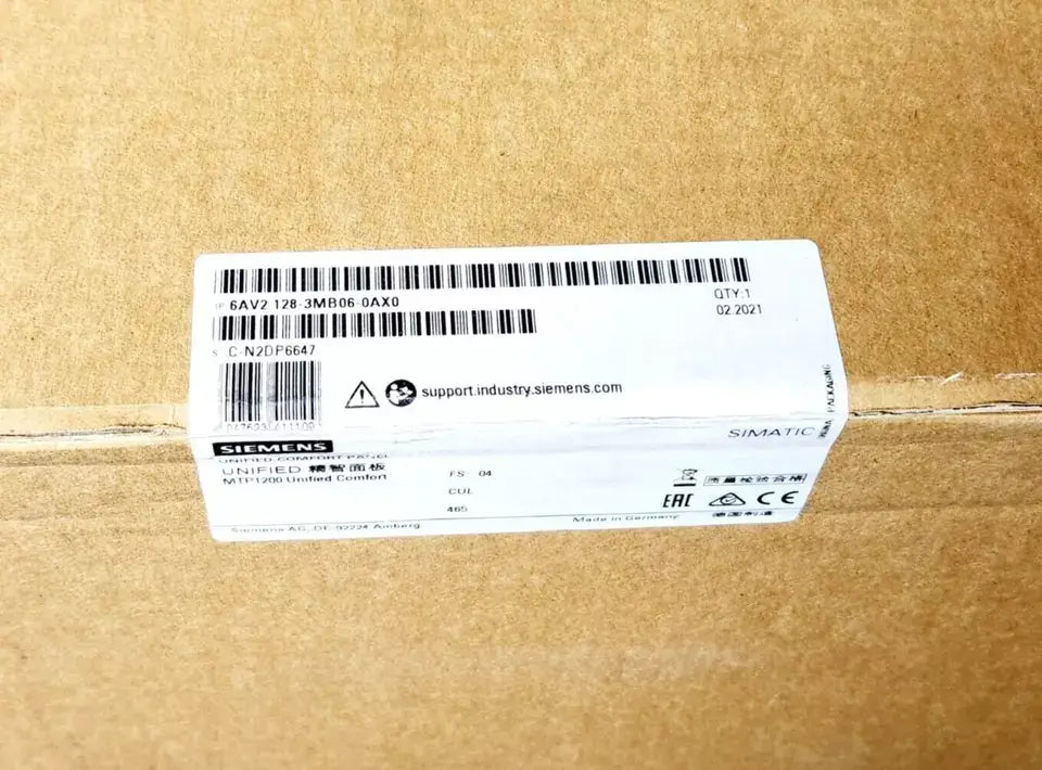 Siemens 6AV2128-3MB06-0AX0 SIMATIC HMI MTP1200 Unified Comfort Panel | sealed packaging showing model label.
