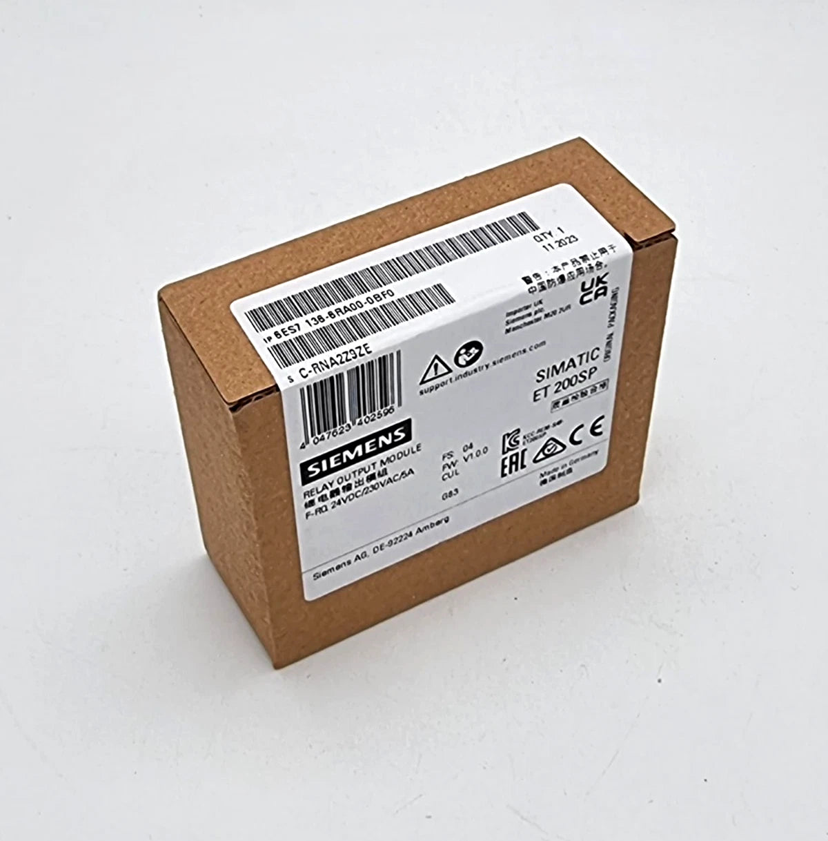 Sealed box of Siemens 6ES7136-6RA00-0BF0 ET 200SP F-RQ 1x24VDC/24..230VAC/5A ST digital safety output module
