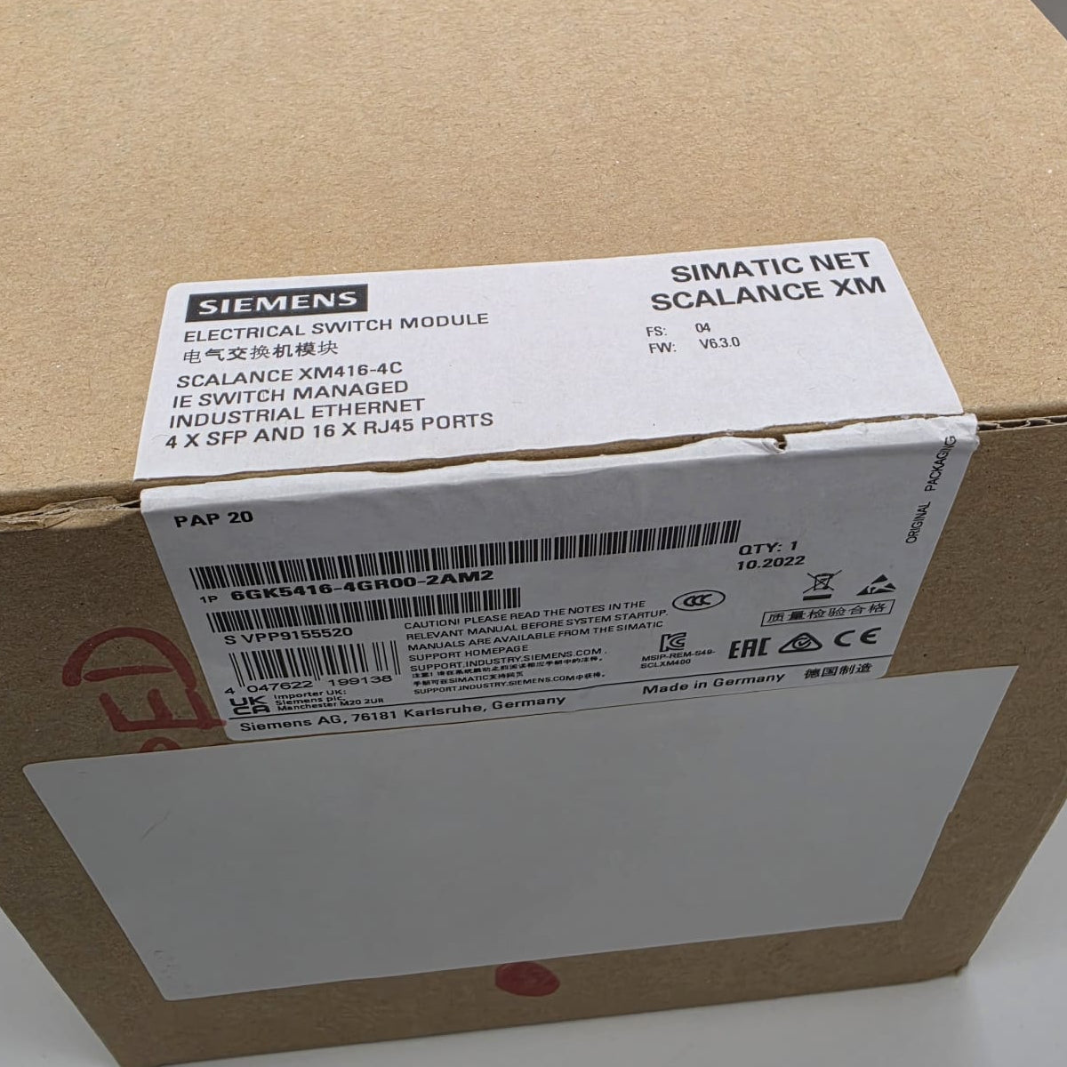 Siemens SCALANCE XM416-4C ist ein vielseitiger Managed Switch für industrielle Netzwerke mit hohen Anforderungen an Performance und Ausfallsicherheit.