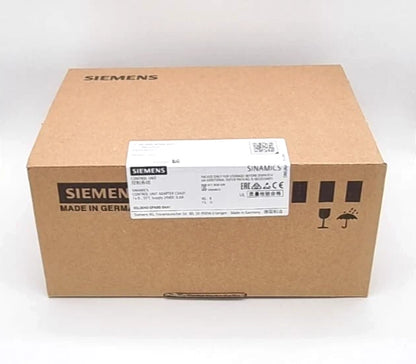 Sealed packaging of Siemens 6SL3040-0PA00-0AA1 CONTROL UNIT ADAPTER CUA31, showcasing box with labels and logos.