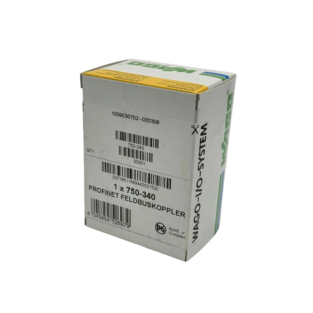 WAGO, 750-340, Wago 750-340, Feldbuskoppler, PROFINET, PROFINET Koppler, Buskoppler, I/O System, WAGO I/O System 750, Serie 750, Remote I/O, dezentrale Peripherie, 24V DC, 0,5A, Feldbus, Industrial Ethernet, SPS, PLC, Steuerungstechnik, Industrieautomation, Automatisierungstechnik, Maschinenbau