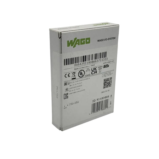 WAGO 750-552 ist ein 2-Kanal-Analogausgangsmodul zur Ausgabe von Stromsignalen im Bereich von 0 bis 20 mA.