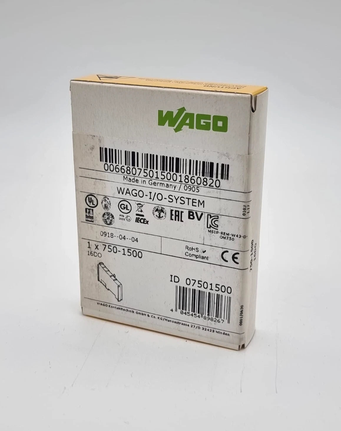 Packaging of Wago 750-1500 DC 24 V 16-Kanal-Digitalausgang 0,5 A Flachbandkabel | sealed