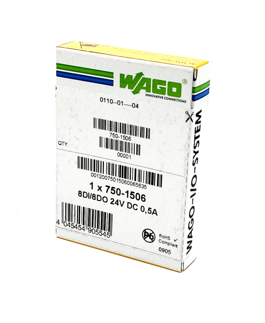 Wago 750-1506 DC 24 V 0,5 A 8-Kanal-Digitalein-/-ausgang sealed package