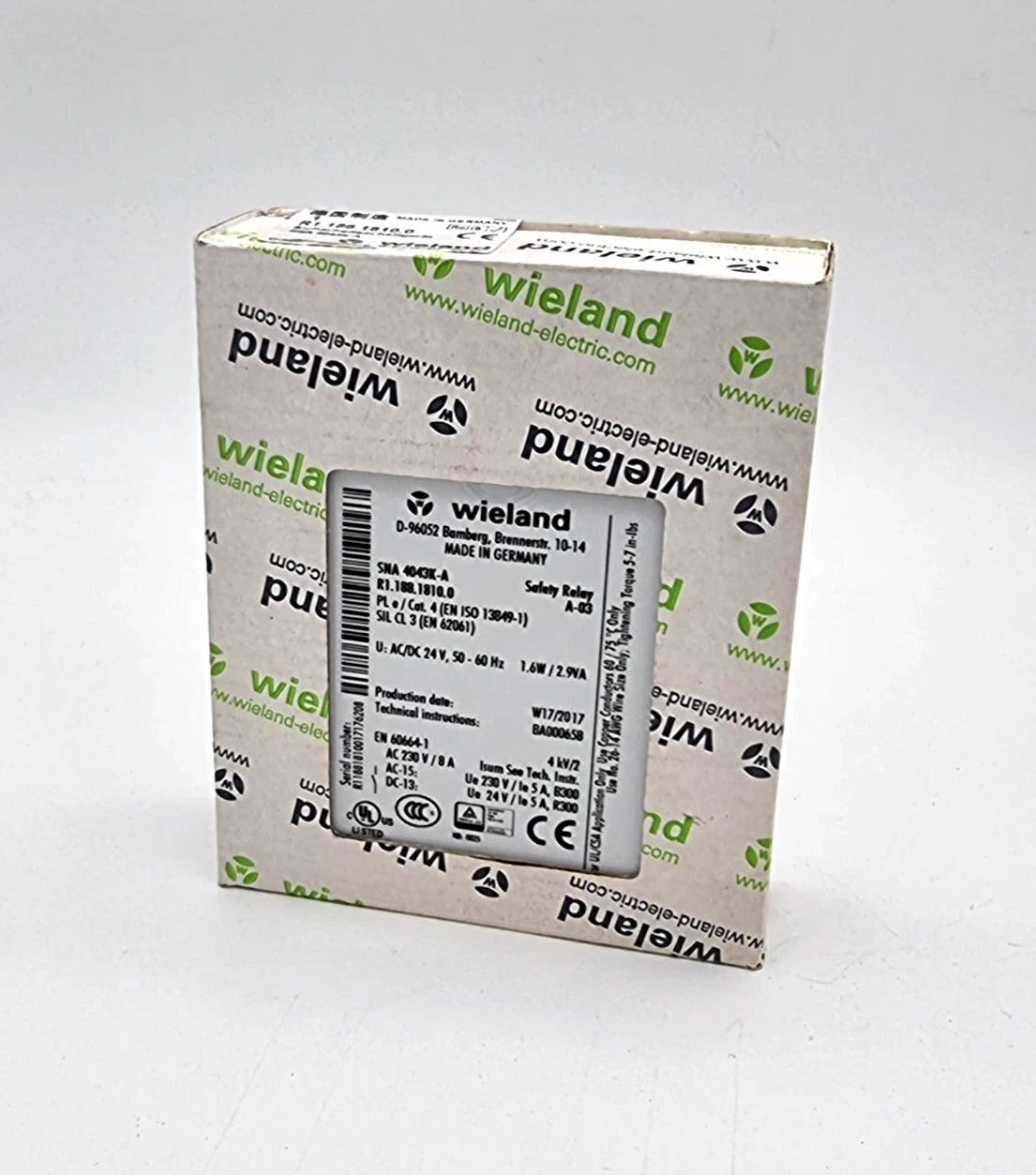 Wieland R1.188.1810.0 SNA4043K-A Sicherheitsschaltgerät | sealed in original packaging with label visible.