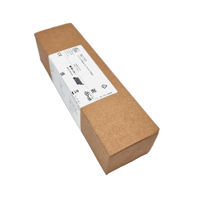 Packaging of ifm AL1101 IO-Link Master PROFINET-Schnittstelle SL PN 4P IP69K in box, new and unopened, product label visible.