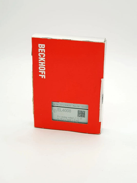 Beckhoff EL4008 EtherCAT-Klemme 8-Kanal-Analog-Ausgang | sealed, originalverpackt, rote Boxansicht, Neuware