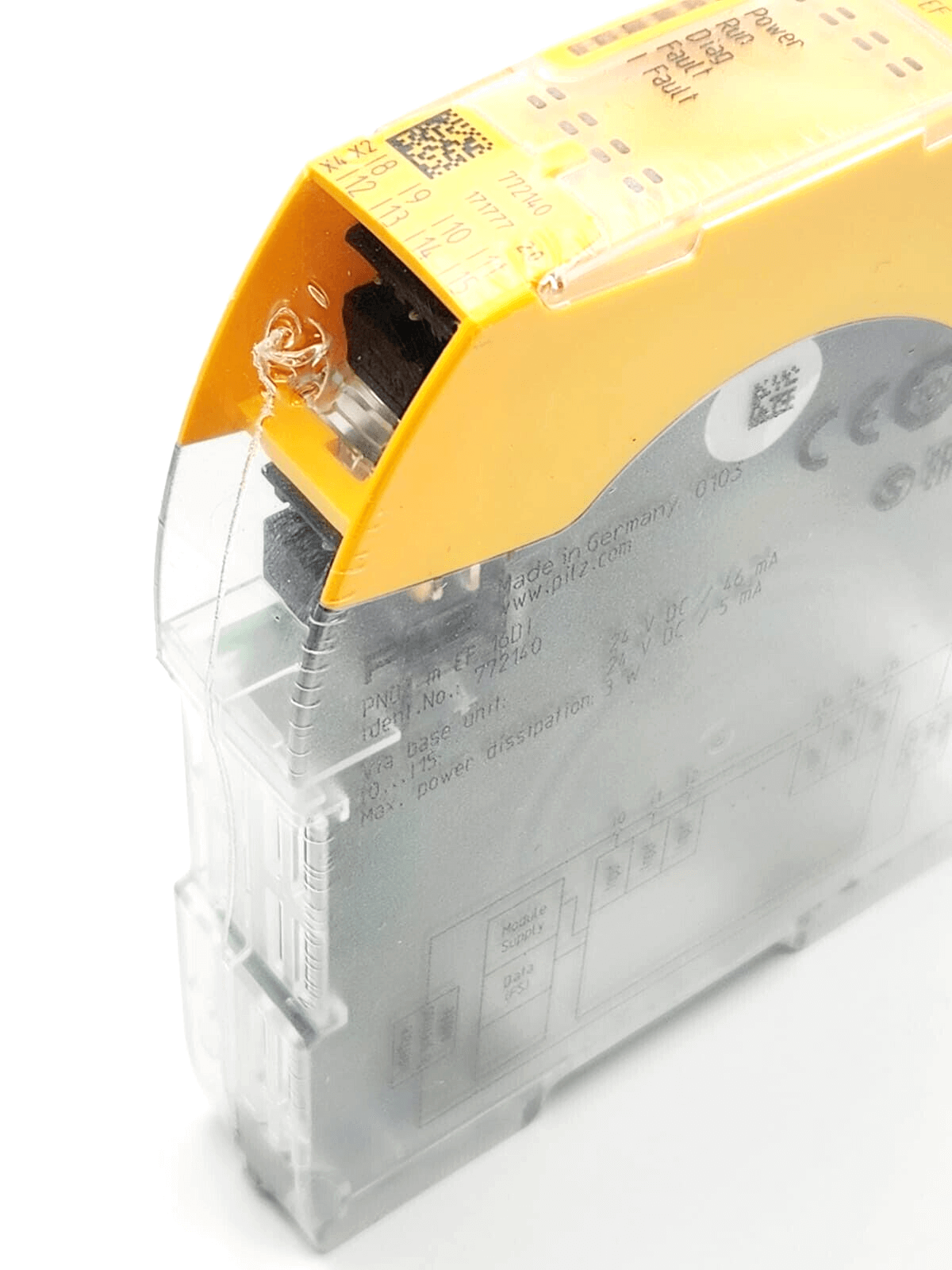 Pilz 772140 PNOZ m EF 16DI control system, configurable with 16 safe digital inputs, shown as a compact module.
