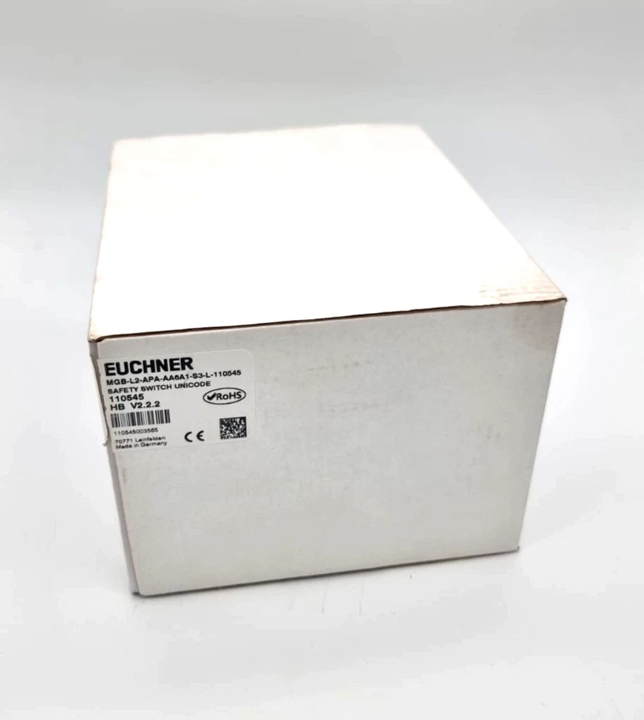 Euchner 110545 MGB-L2-APA-AA6A1-S3-L-110545 Zuhaltemodul in original packaging showing product label and specifications.