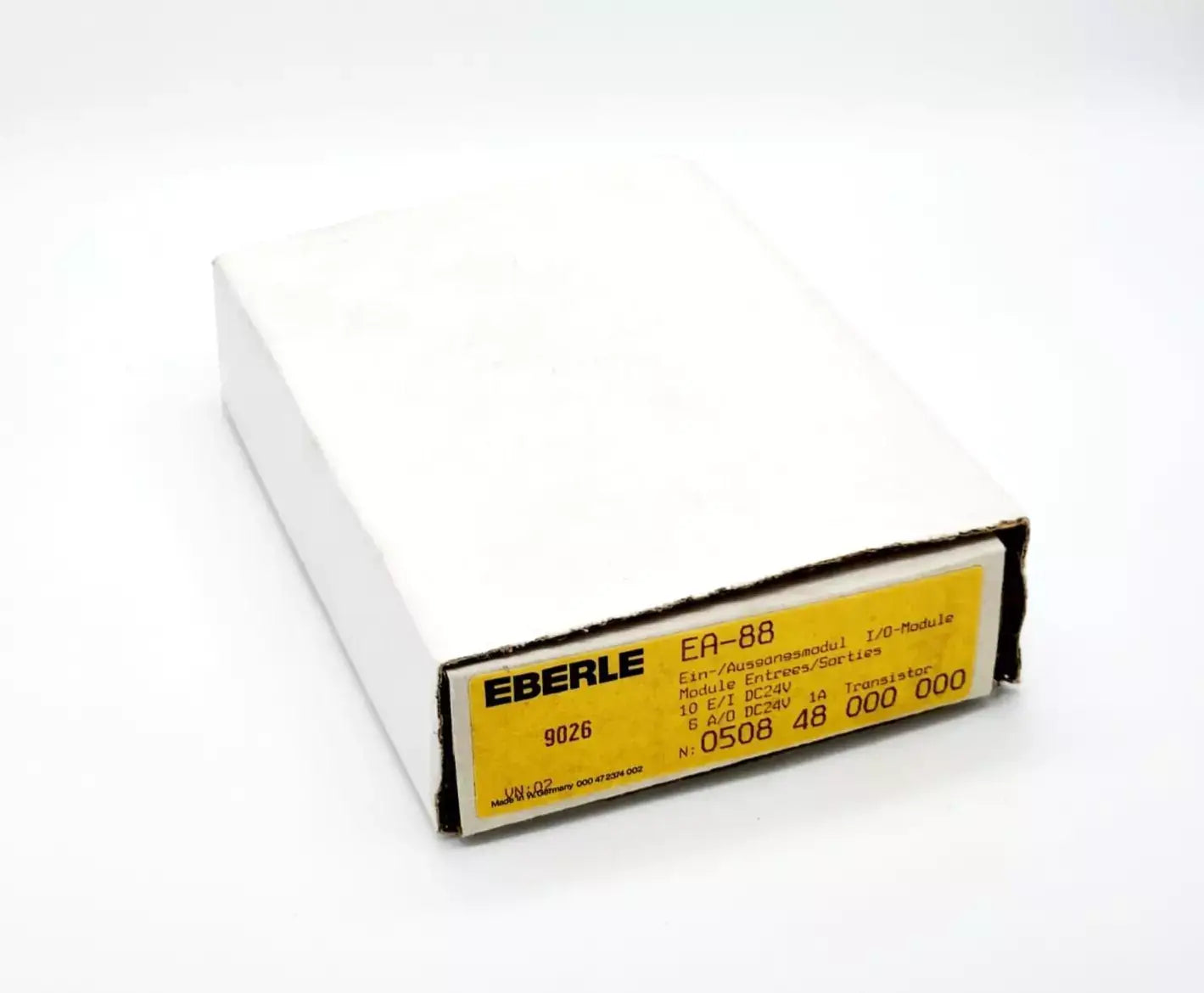 Eberle EA-88 I/O module 050848000000, new in box, fully accessorized, shown in original packaging.