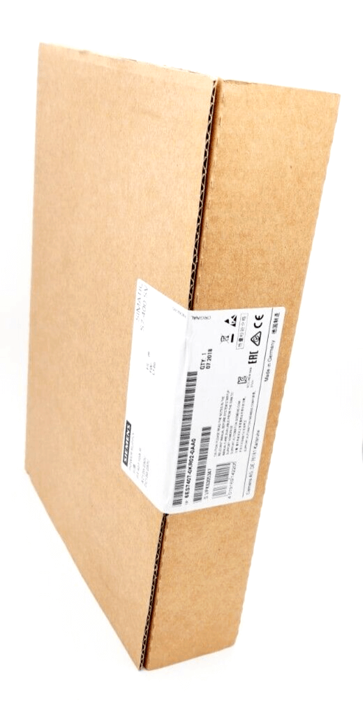Box packaging of Siemens 6ES7407-0KR02-0AA0 SIMATIC S7-400 power supply with label, suitable for S7-400 CPU rack redundancy.