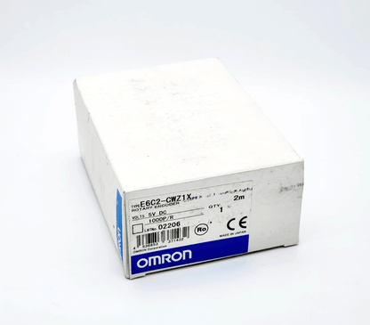 Omron E6C2-CWZ1X incremental encoder packaging, model with 1000 pulses, line driver RS-422, box view.