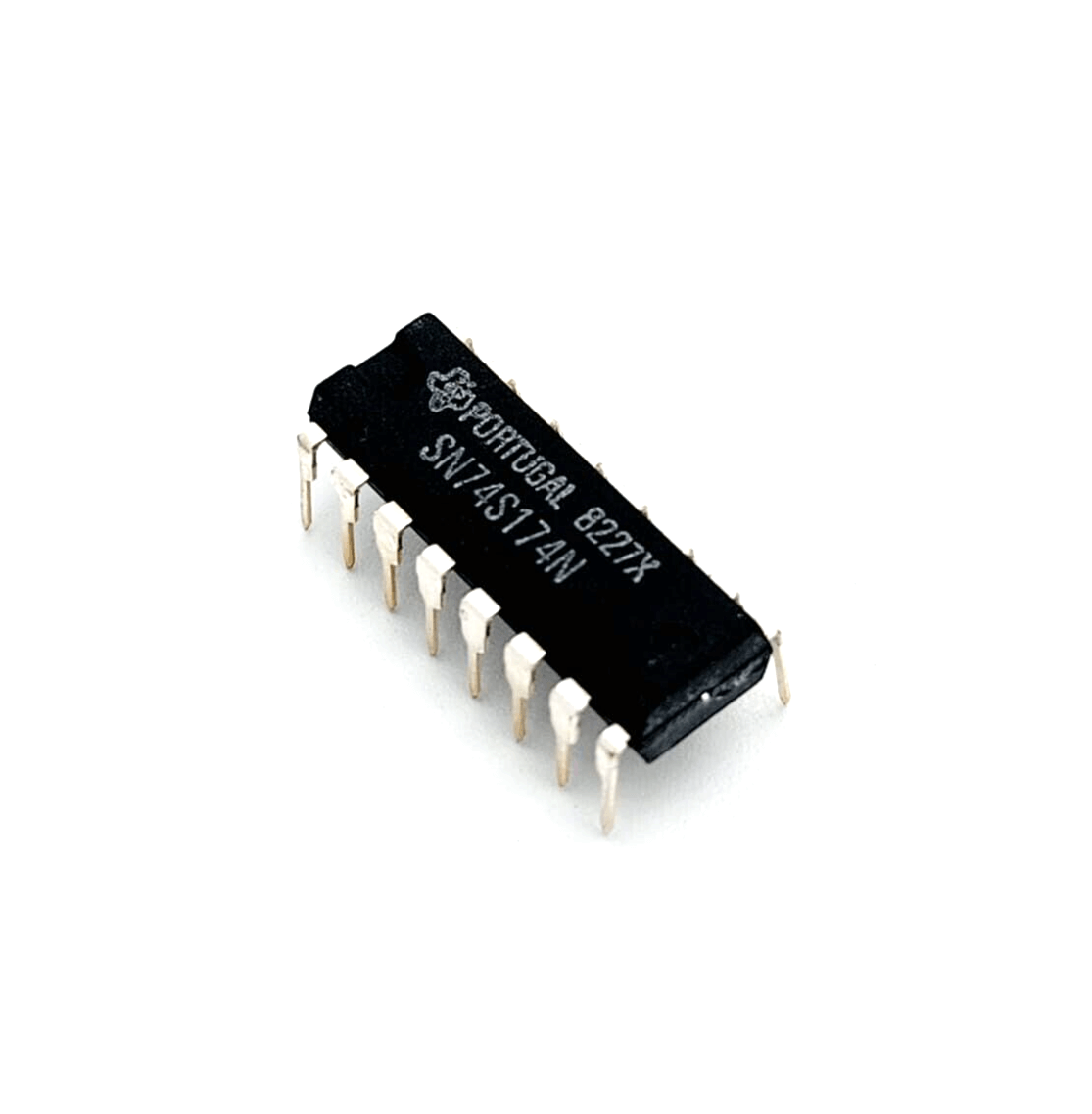 Texas Instruments SN74S174N IC, DIP16 integrated circuit, black chip with visible pins