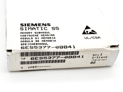 Sealed Siemens SIMATIC S5 Memory Submodul 6ES5377-0BB41 in original packaging