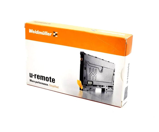 Weidmüller 1315680000 Remote-IO-Modul UR20-4AO-UI-16 packaging with illustration, IP20, 4 analog channels, 0-20mA/4-20mA, 0-10V outputs.