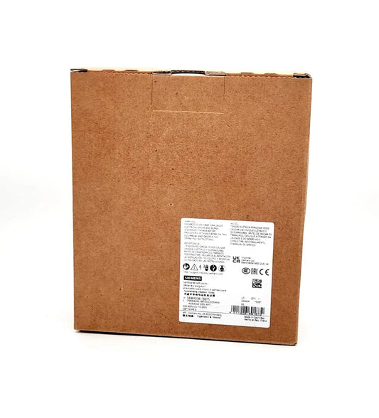 Packaging box of Siemens 3RW4036-1BB15 SIRIUS soft starter with label and product details visible.