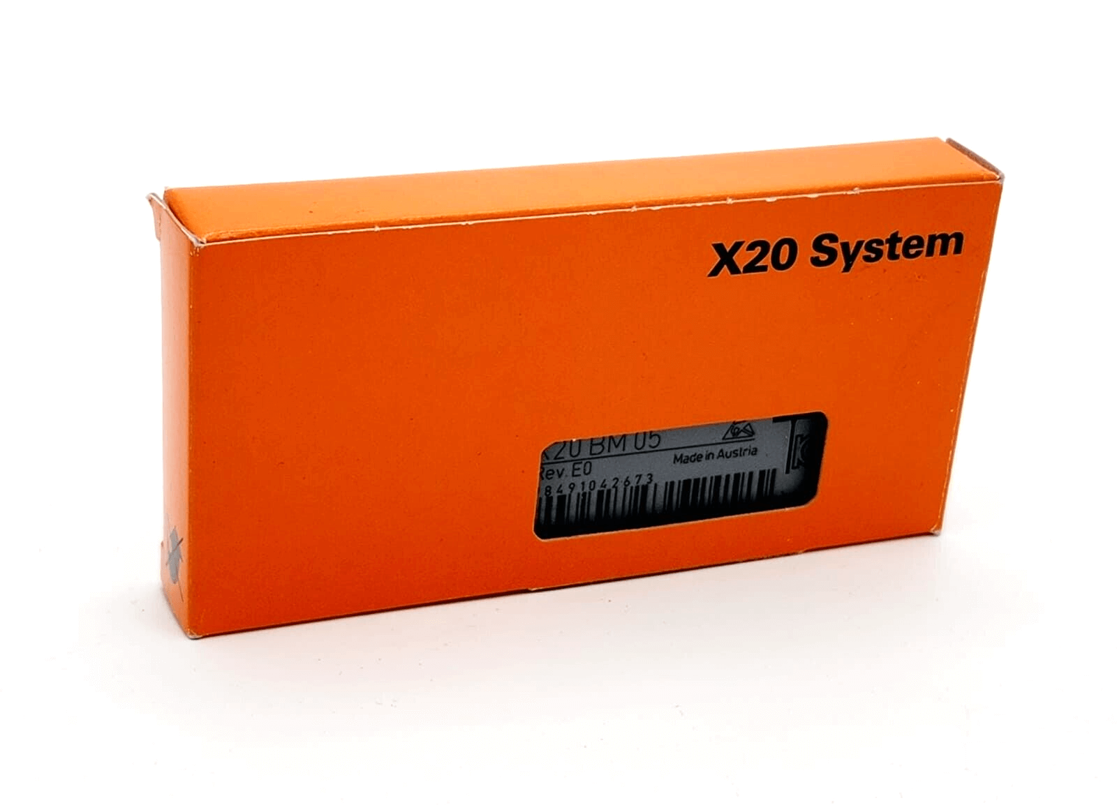 B&R X20BM05 Einspeisebusmodul in orange packaging, showing X20 System label.