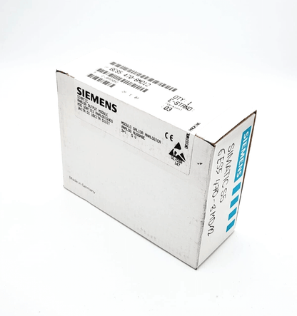 Siemens 6ES5470-8MD12 SIMATIC S5 Analogausgabe 470 module box with labeling, shown from an angled view.
