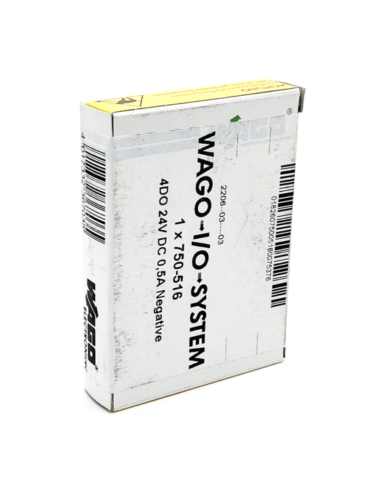 Wago 750-516 4-Channel Digital Output Module DC 24V, 0.5A, Negative Switching Packaging