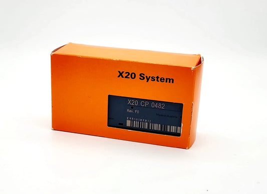 B&R X20CP0482 Compact-S SPS 0xE951 industrial automation control unit in orange packaging, model X20CP0482 by B&R.