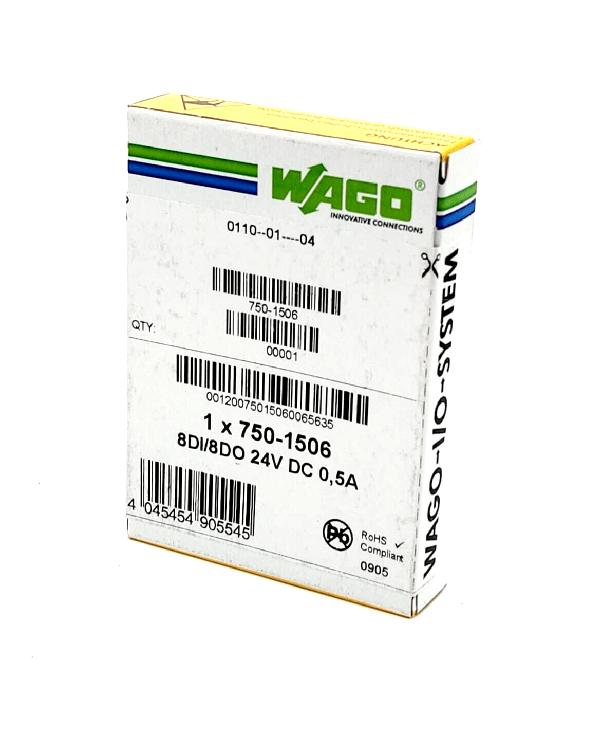 Wago 750-1506 DC 24V 0.5A 8-Channel Digital Input Output Box packaging