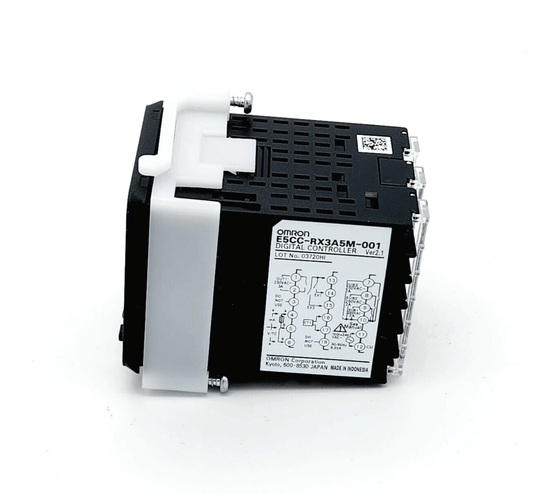 Omron E5CC-RX3A5M-001 temperature controller, 1/16 DIN size, 1 relay output, shown on white background.